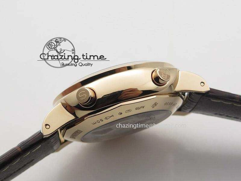 PAM525 Q V6F Fake Flyback Black Dial On Brown Leather Strap P. NewStyle 8519
