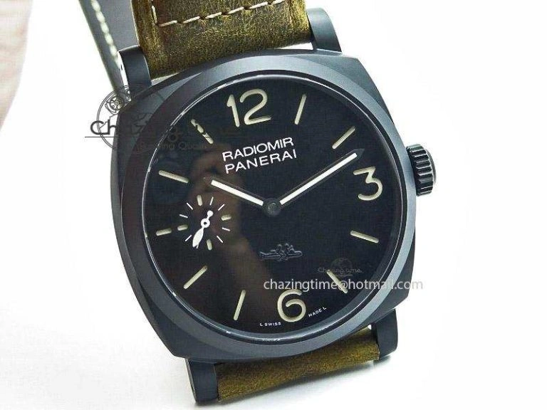 PAM532 P Radiomir 1940 3 DAYS V6F PANERISTI FOREVER Black Dial on Brown Asso Strap P EyeCatching 8607