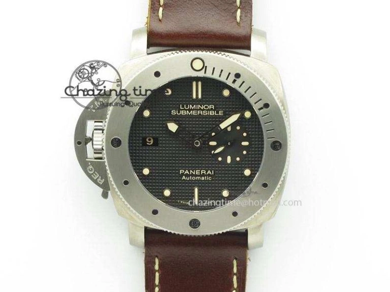 PAM569 Q Titanium JF Best Edition On Brown Thick Leather Strap P9000 Clone Refined 8541