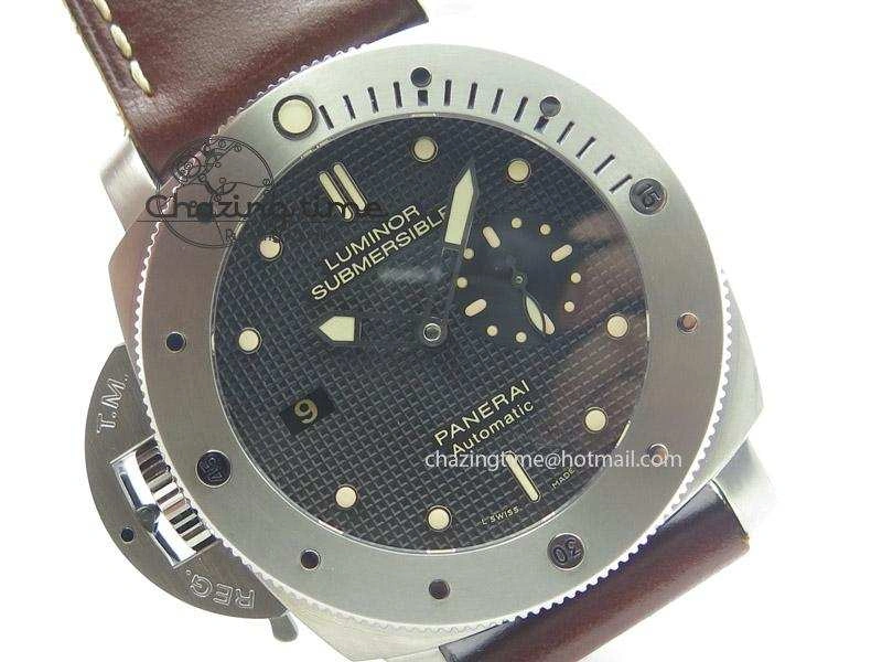 PAM569 Q Titanium JF Best Edition On Brown Thick Leather Strap P9000 Clone Refined 8541