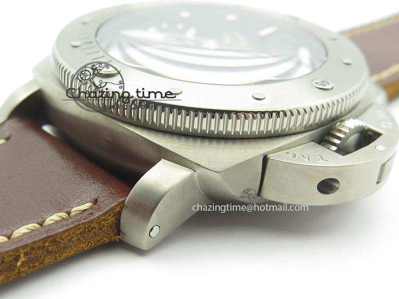 PAM569 Q Titanium JF Best Edition On Brown Thick Leather Strap P9000 Clone Refined 8541