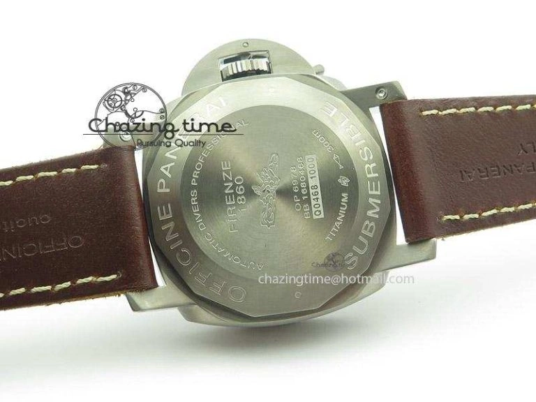 PAM569 Q Titanium JF Best Edition On Brown Thick Leather Strap P9000 Clone Refined 8541