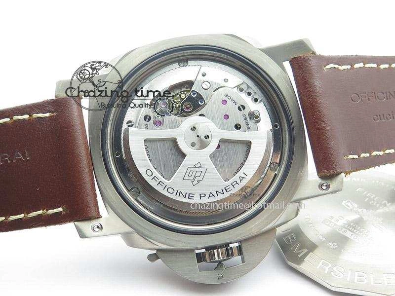 PAM569 Q Titanium JF Best Edition On Brown Thick Leather Strap P9000 Clone Refined 8541
