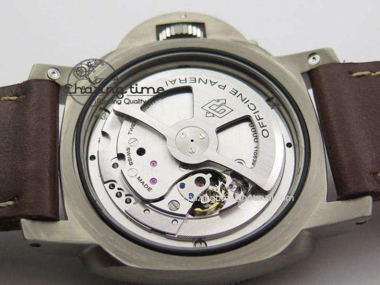 PAM569 Q Titanium JF Best Edition On Brown Thick Leather Strap P9000 Clone Refined 8541