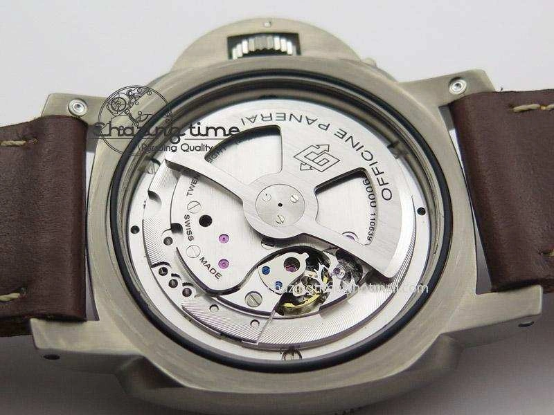 PAM569 Q Titanium JF Best Edition On Brown Thick Leather Strap P9000 Clone Refined 8541