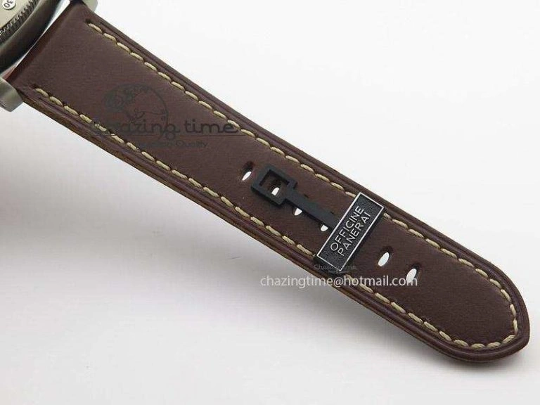 PAM569 Q Titanium JF Best Edition On Brown Thick Leather Strap P9000 Clone Refined 8541