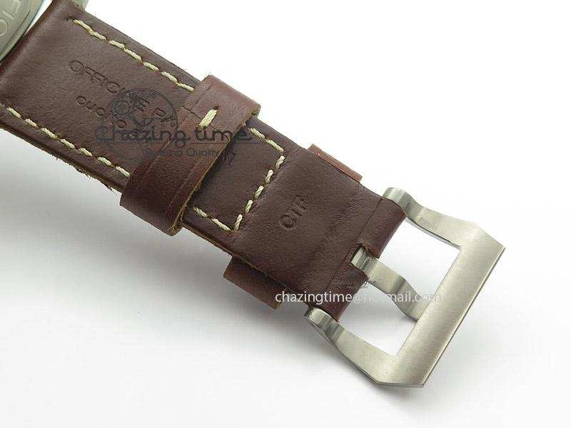 PAM569 Q Titanium JF Best Edition On Brown Thick Leather Strap P9000 Clone Refined 8541