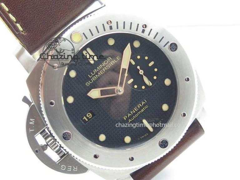PAM569 Q Titanium V6F 1:1 Best Edition on Brown Thick Leather Strap P AllSeason 8592
