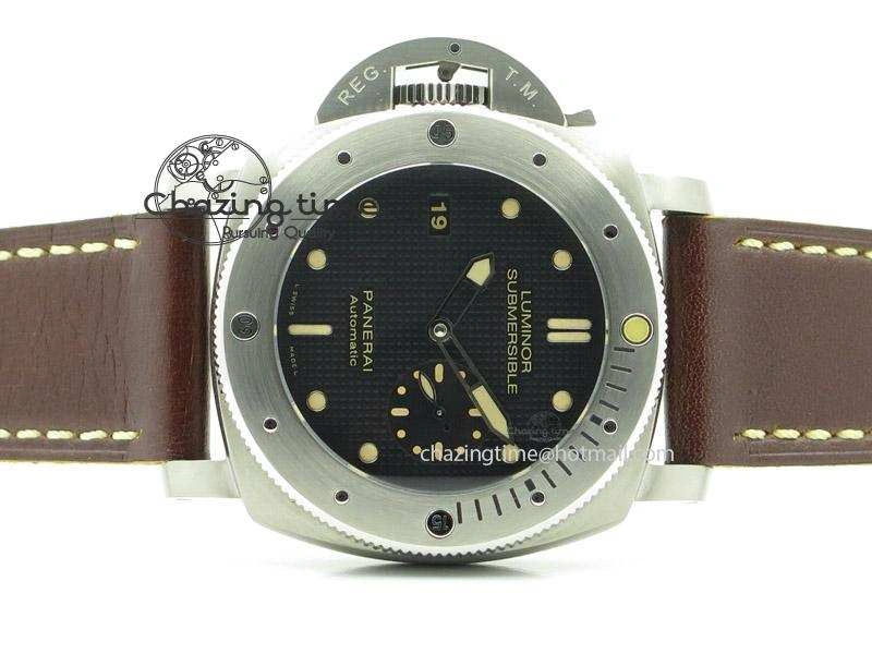 PAM569 Q Titanium V6F 1:1 Best Edition on Brown Thick Leather Strap P AllSeason 8592