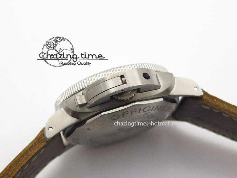 PAM569 Q Titanium V6F 1:1 Best Edition on Brown Thick Leather Strap P AllSeason 8592