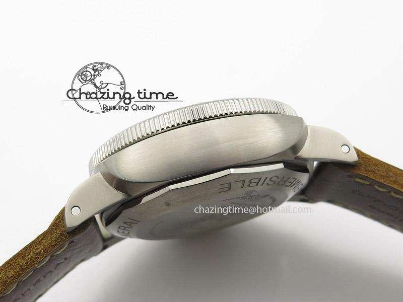 PAM569 Q Titanium V6F 1:1 Best Edition on Brown Thick Leather Strap P AllSeason 8592