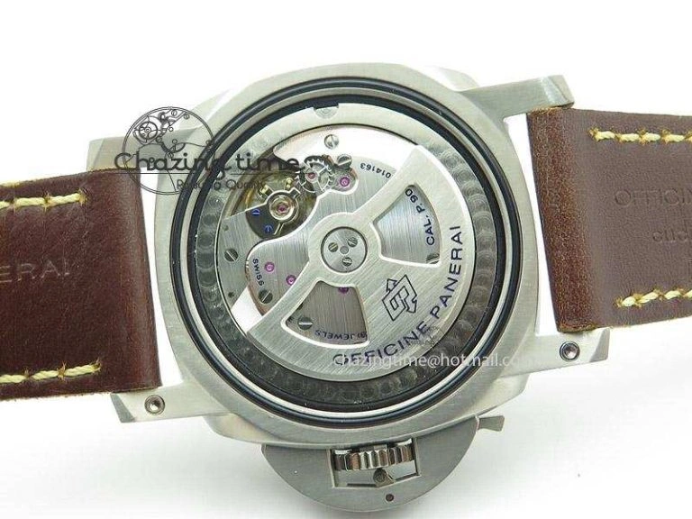 PAM569 Q Titanium V6F 1:1 Best Edition on Brown Thick Leather Strap P AllSeason 8592
