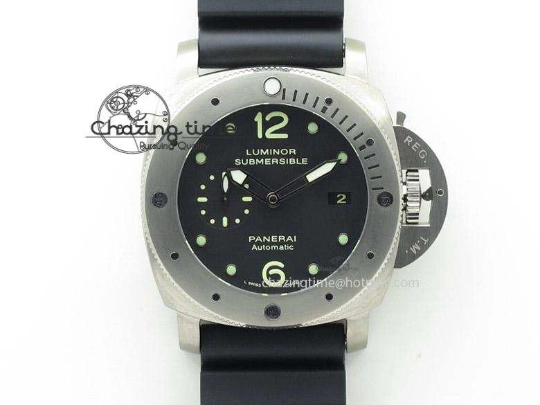 Sophisticated PAM571 P Titanium ZF 1:1 Best Edition on Black Rubber Strap ZP 8591