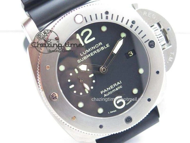 Sophisticated PAM571 P Titanium ZF 1:1 Best Edition on Black Rubber Strap ZP 8591
