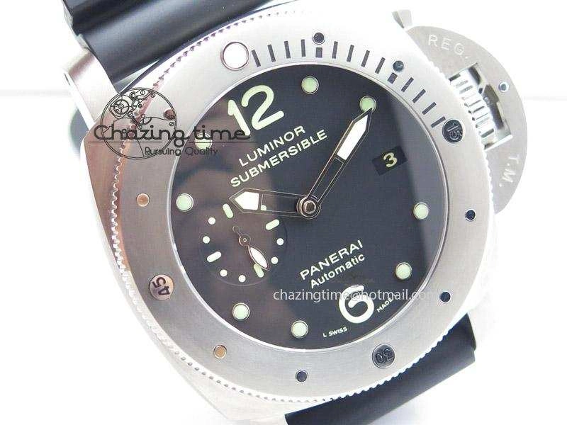 Sophisticated PAM571 P Titanium ZF 1:1 Best Edition on Black Rubber Strap ZP 8591