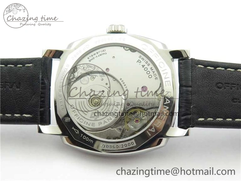 Upgraded PAM572 Q Radiomir 1940 V9F 1:1 Best Edition Black Dial on Black Leather Strap P.4000 Super Clone 8419