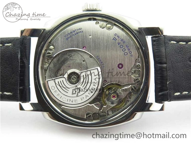 Upgraded PAM572 Q Radiomir 1940 V9F 1:1 Best Edition Black Dial on Black Leather Strap P.4000 Super Clone 8419