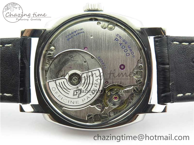Upgraded PAM572 Q Radiomir 1940 V9F 1:1 Best Edition Black Dial on Black Leather Strap P.4000 Super Clone 8419
