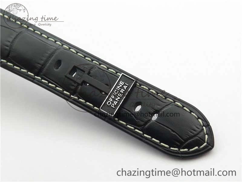 Upgraded PAM572 Q Radiomir 1940 V9F 1:1 Best Edition Black Dial on Black Leather Strap P.4000 Super Clone 8419
