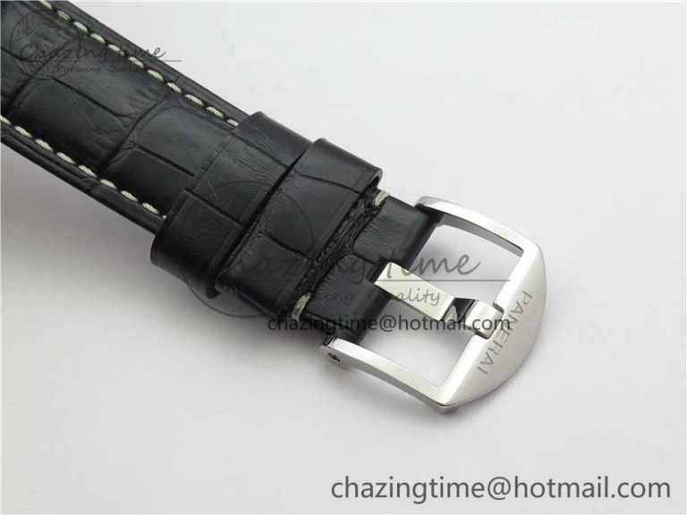 Upgraded PAM572 Q Radiomir 1940 V9F 1:1 Best Edition Black Dial on Black Leather Strap P.4000 Super Clone 8419