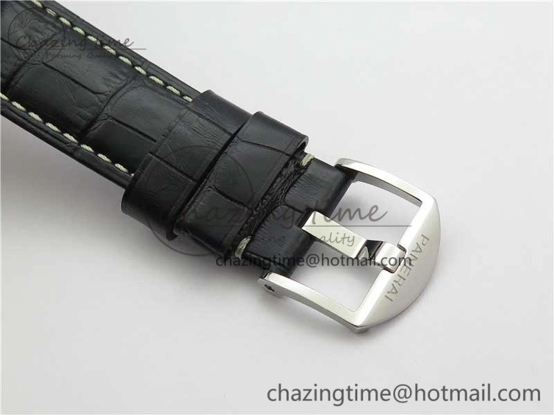 Upgraded PAM572 Q Radiomir 1940 V9F 1:1 Best Edition Black Dial on Black Leather Strap P.4000 Super Clone 8419