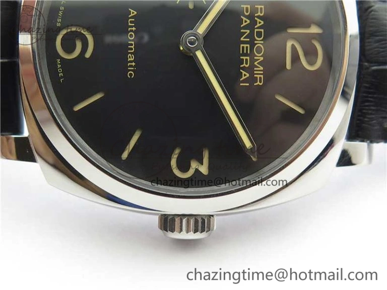 Upgraded PAM572 Q Radiomir 1940 V9F 1:1 Best Edition Black Dial on Black Leather Strap P.4000 Super Clone 8419