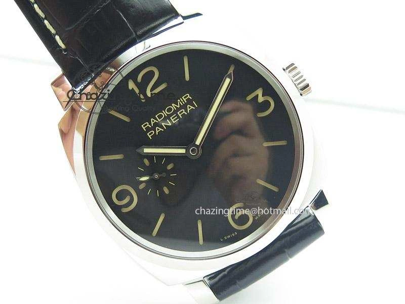 ZipUp PAM572 Q V6F Black Dial On Black Leather Strap P 8553