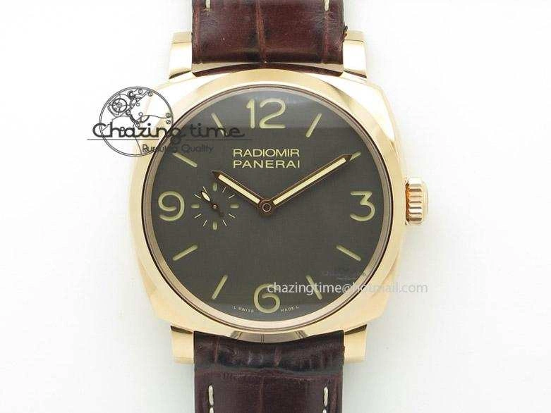 Premium PAM573 Q V6F Brown Dial on Brown Leather Strap P 8552