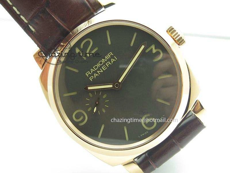 Premium PAM573 Q V6F Brown Dial on Brown Leather Strap P 8552