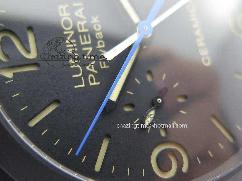 PAM580 Q Real Ceramic V6F Best Edition Black Dial On Brown Asso Strap P. Durable 8527