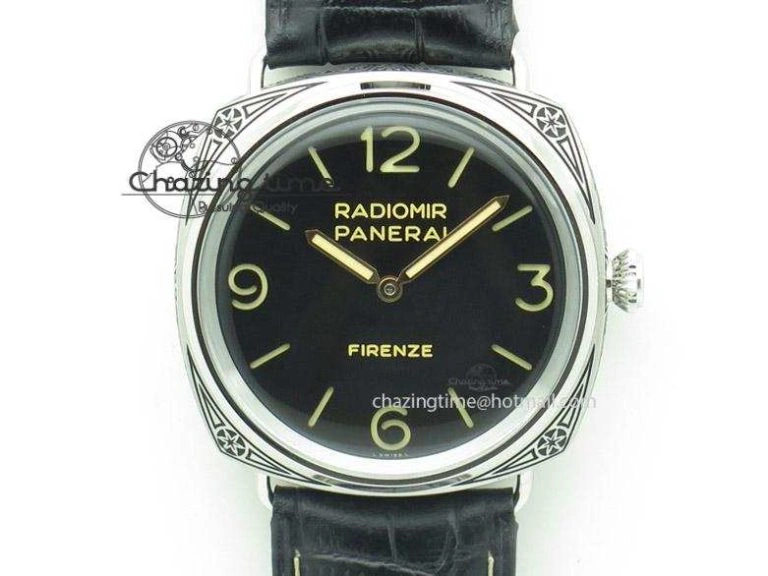 Durable PAM604 Radiomir Firenze V6F Best Edition On Black Leather Strap P 8550