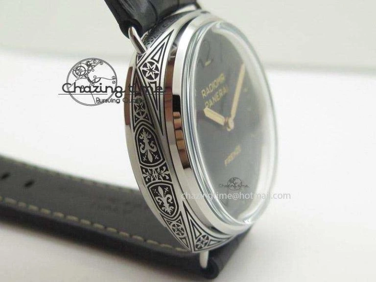 Durable PAM604 Radiomir Firenze V6F Best Edition On Black Leather Strap P 8550