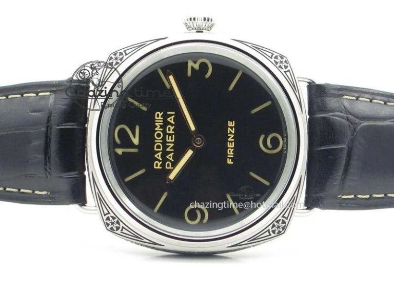 Durable PAM604 Radiomir Firenze V6F Best Edition On Black Leather Strap P 8550