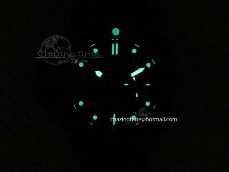 HighQuality PAM607 Q V6F Best Edition Real Ceramic on Black Leather Strap P 8572