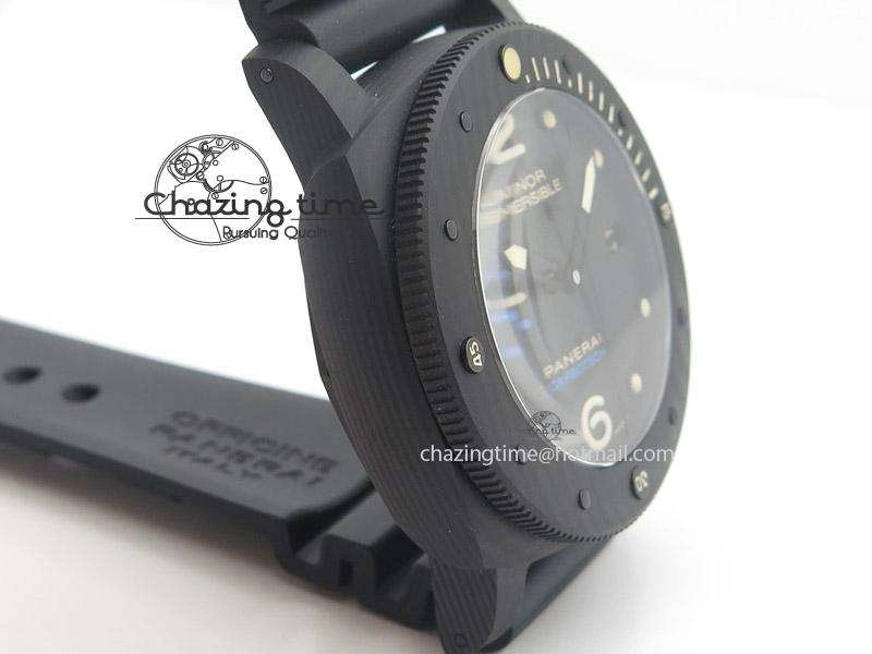 PAM616 Carbotech JF Best Edition On Blue Logo Black Rubber Strap P9000 Clone Sleek 8539