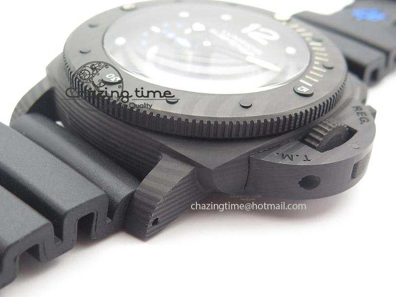 PAM616 Carbotech JF Best Edition On Blue Logo Black Rubber Strap P9000 Clone Sleek 8539