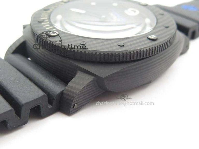 PAM616 Carbotech JF Best Edition On Blue Logo Black Rubber Strap P9000 Clone Sleek 8539