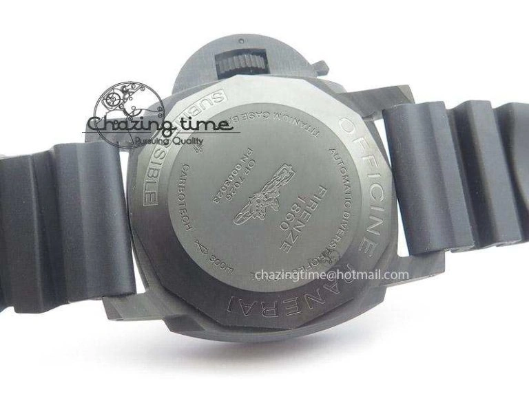 PAM616 Carbotech JF Best Edition On Blue Logo Black Rubber Strap P9000 Clone Sleek 8539