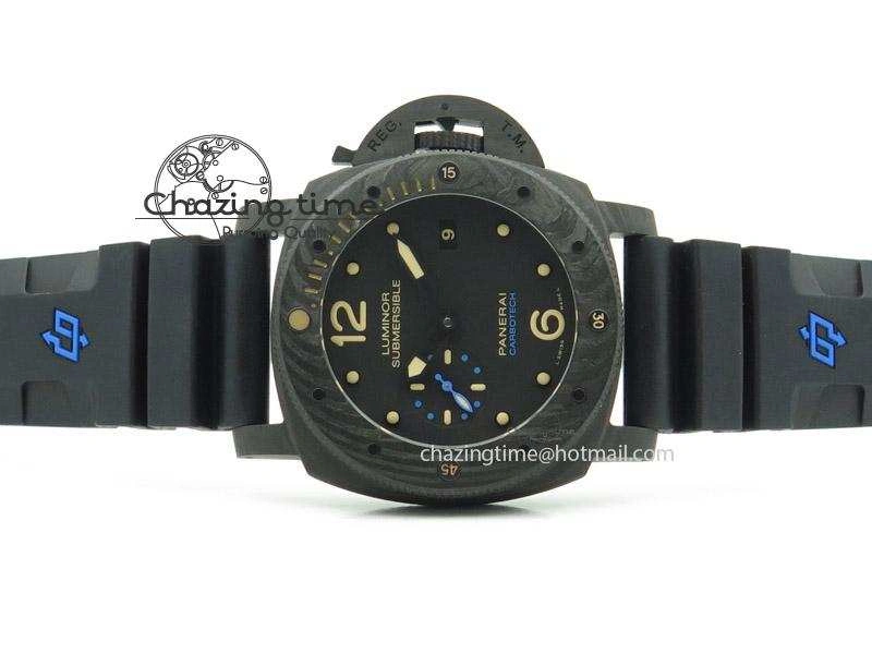 PAM616 Carbotech V6F Best Edition on Blue Logo Black Rubber Strap P Comfortable 8576