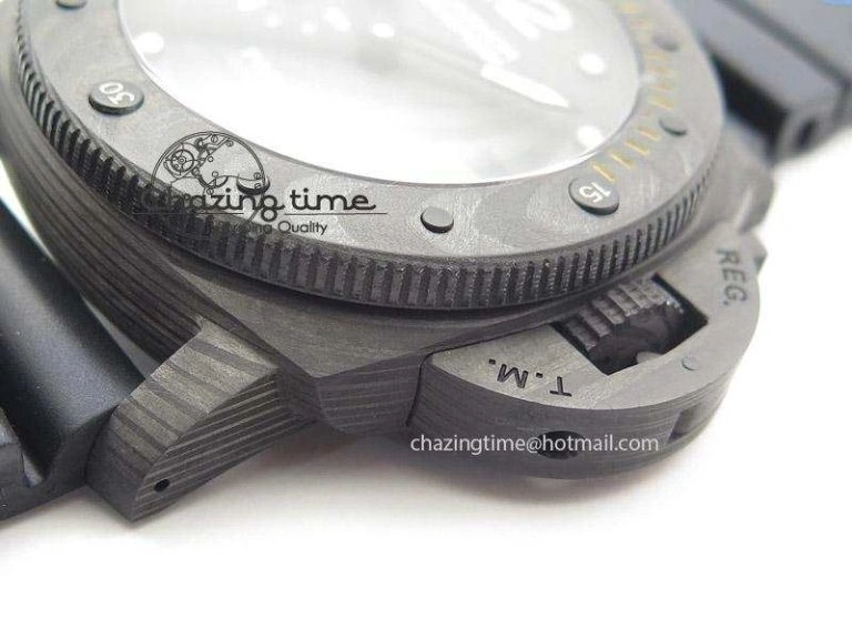 PAM616 Carbotech V6F Best Edition on Blue Logo Black Rubber Strap P Comfortable 8576