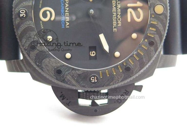 PAM616 Carbotech V6F Best Edition on Blue Logo Black Rubber Strap P Comfortable 8576