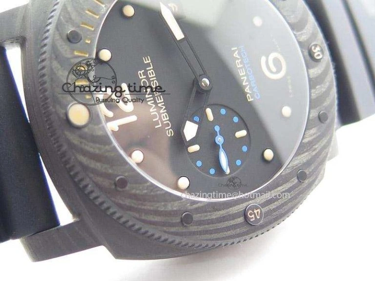 PAM616 Carbotech V6F Best Edition on Blue Logo Black Rubber Strap P Comfortable 8576