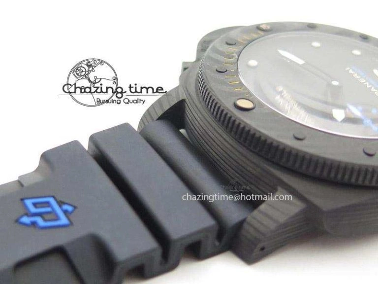 PAM616 Carbotech V6F Best Edition on Blue Logo Black Rubber Strap P Comfortable 8576