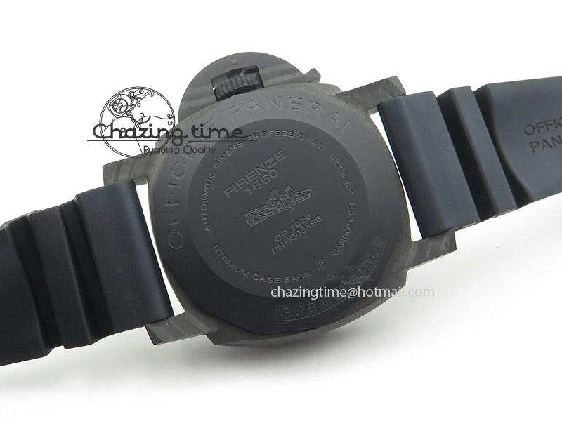 PAM616 Carbotech V6F Best Edition on Blue Logo Black Rubber Strap P Comfortable 8576