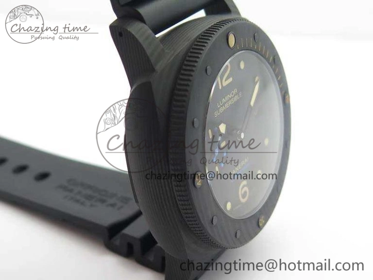 PAM616 Carbotech VSF Best Edition On Blue Logo Black Rubber Strap P.9000 Super Clone V3 (Free Leather Strap) WeatherProof 8435