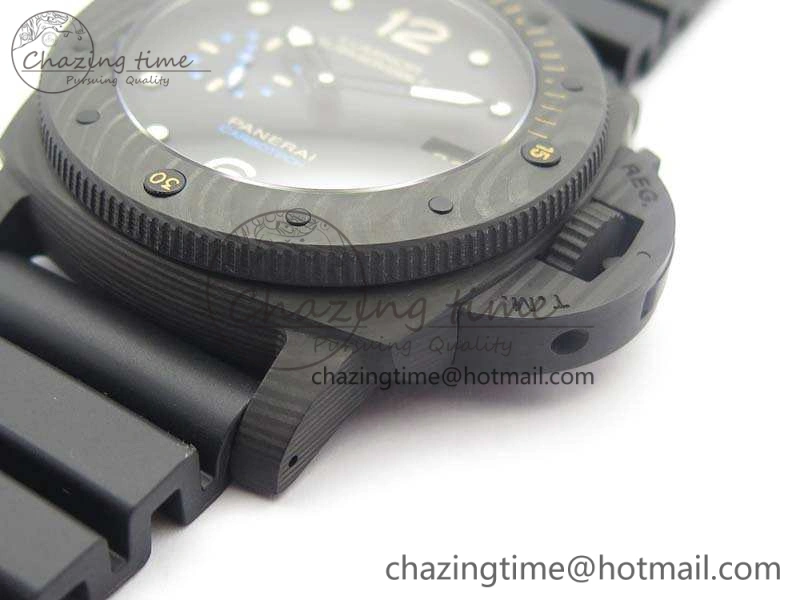 PAM616 Carbotech VSF Best Edition On Blue Logo Black Rubber Strap P.9000 Super Clone V3 (Free Leather Strap) WeatherProof 8435