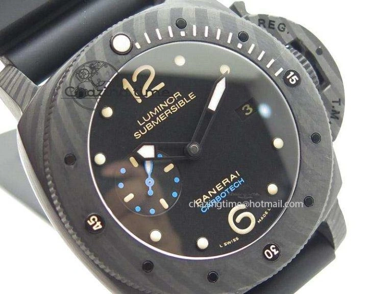 Affordable PAM616 Carbotech ZF Best Edition On Blue Logo Black Rubber Strap P 8564