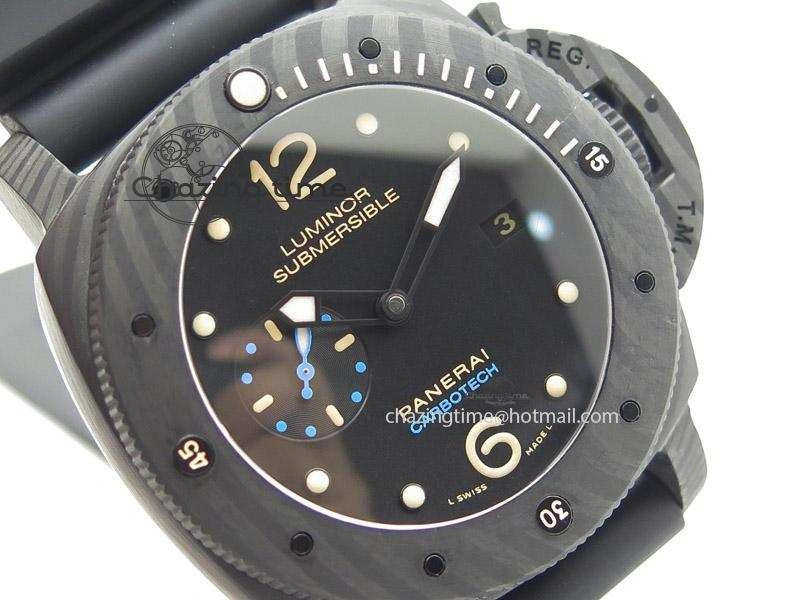 Affordable PAM616 Carbotech ZF Best Edition On Blue Logo Black Rubber Strap P 8564