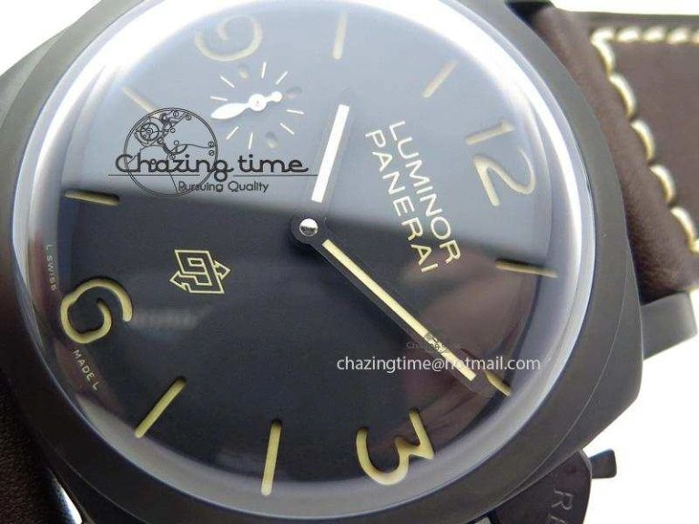 Unique PAM617 R Luminor 1950 DLC V6F California Dial Sapphire Crystal On Brown Leather Strap P 8526
