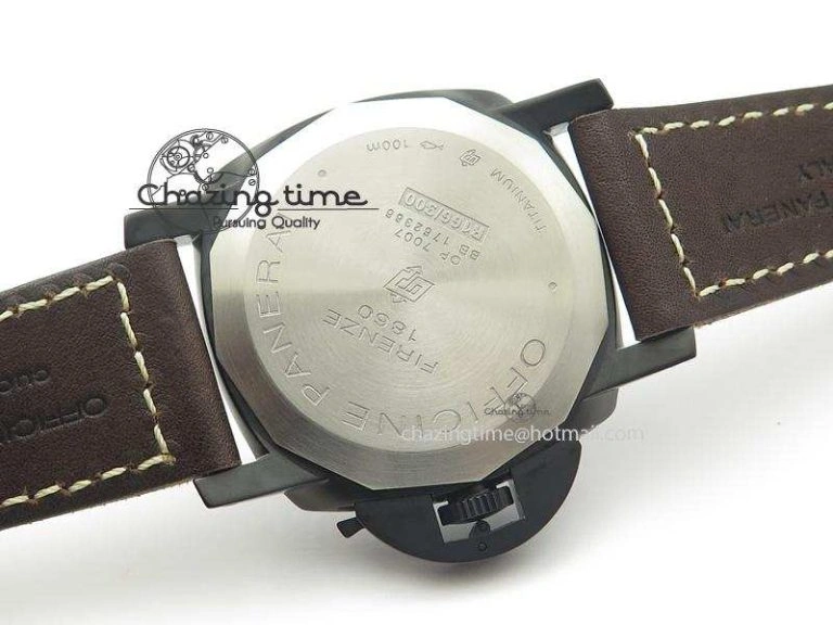 Unique PAM617 R Luminor 1950 DLC V6F California Dial Sapphire Crystal On Brown Leather Strap P 8526